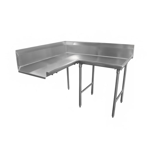 Advance Tabco DTC-K70-144R 143" Komer Clean Dishtable - Crossrails, Stainless Legs, L-R, 14 ga 304 Stainless-cityfoodequipment.com