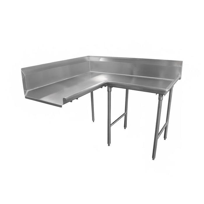 Advance Tabco DTC-K70-144R 143" Komer Clean Dishtable - Crossrails, Stainless Legs, L-R, 14 ga 304 Stainless-cityfoodequipment.com