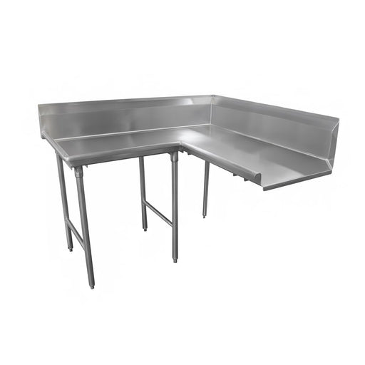 Advance Tabco DTC-K70-48L 47" Komer Clean Dishtable - Crossrails, Stainless Legs, R-L, 14 ga 304 Stainless-cityfoodequipment.com