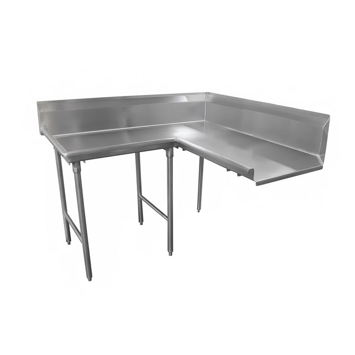 Advance Tabco DTC-K70-48L 47" Komer Clean Dishtable - Crossrails, Stainless Legs, R-L, 14 ga 304 Stainless-cityfoodequipment.com