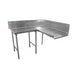 Advance Tabco DTC-K70-48L 47" Komer Clean Dishtable - Crossrails, Stainless Legs, R-L, 14 ga 304 Stainless-cityfoodequipment.com