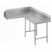 Advance Tabco DTC-K70-48R 47" Komer Clean Dishtable - Crossrails, Stainless Legs, L-R, 14 ga 304 Stainless-cityfoodequipment.com