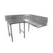 Advance Tabco DTC-K70-60L 59" Komer Clean Dishtable - Crossrails, Stainless Legs, R-L, 14 ga 304 Stainless-cityfoodequipment.com