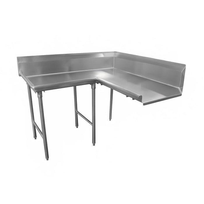 Advance Tabco DTC-K70-72L 71" Komer Clean Dishtable - Crossrails, Stainless Legs, R-L, 14 ga 304 Stainless-cityfoodequipment.com