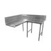 Advance Tabco DTC-K70-72R 71" Komer Clean Dishtable - Crossrails, Stainless Legs, L-R, 14 ga 304 Stainless-cityfoodequipment.com