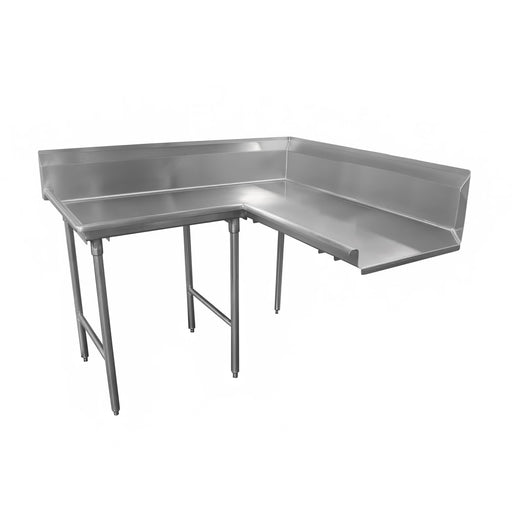 Advance Tabco DTC-K70-84L 83" Komer Clean Dishtable - Crossrails, Stainless Legs, R-L, 14 ga 304 Stainless-cityfoodequipment.com