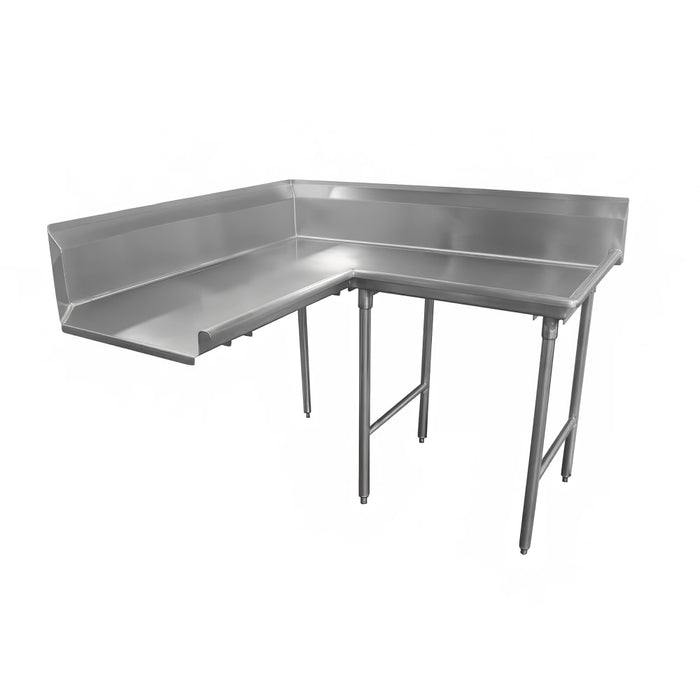 Advance Tabco DTC-K70-84R 83" Komer Clean Dishtable - Crossrails, Stainless Legs, L-R, 14 ga 304 Stainless-cityfoodequipment.com