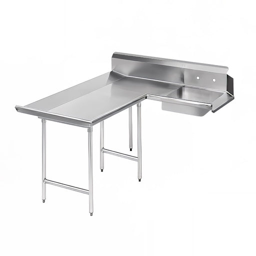 Advance Tabco DTS-D30-120L 119" L R Dishlanding Soil Dishtable - 10 1/2" Backsplash, Stainless Legs-cityfoodequipment.com