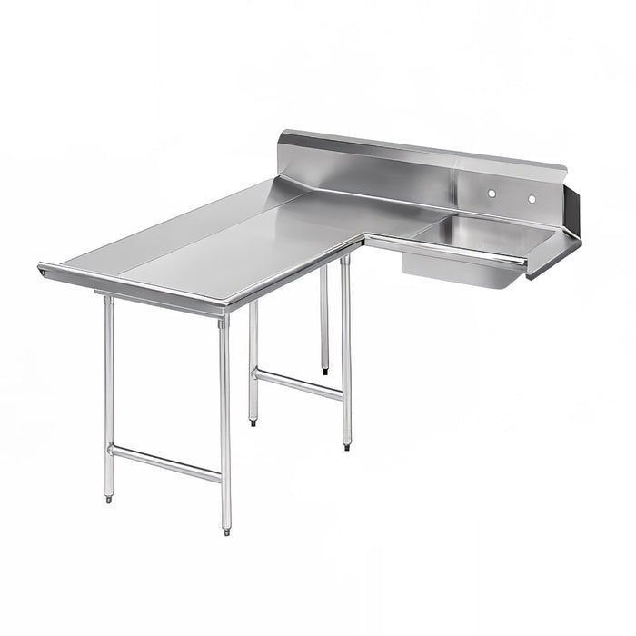 Advance Tabco DTS-D30-120L 119" L R Dishlanding Soil Dishtable - 10 1/2" Backsplash, Stainless Legs-cityfoodequipment.com