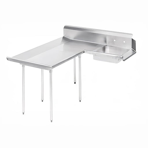 Advance Tabco DTS-D30-144L 143" L R Dishlanding Soil Dishtable - 10 1/2" Backsplash, Stainless Legs-cityfoodequipment.com