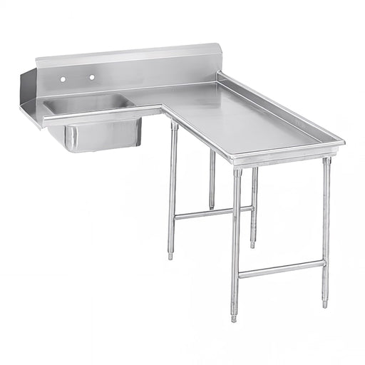 Advance Tabco DTS-G30-108R 107" R L Island Soil Dishtable - 10 1/2" Backsplash, Stainless Legs, 14 ga Stainless-cityfoodequipment.com