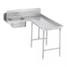 Advance Tabco DTS-G30-120R 119" R L Island Soil Dishtable - 10 1/2" Backsplash, Stainless Legs, 14 ga Stainless-cityfoodequipment.com