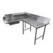 Advance Tabco DTS-K30-60R 59" R L Korner Soil Dishtable - 10 1/2" Backsplash, Stainless Legs, 14 ga Stainless-cityfoodequipment.com