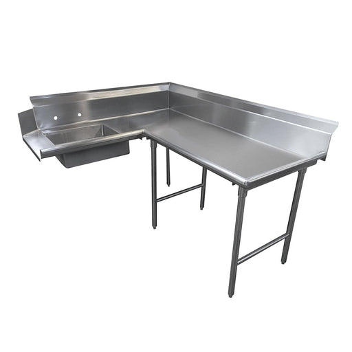 Advance Tabco DTS-K70-108R 107" R-L Korner Soil Dishtable - Crossrails, Stainless Legs, 14 ga 304 Stainless-cityfoodequipment.com