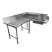 Advance Tabco DTS-K70-48L 47" L-R Korner Soil Dishtable - Crossrails, Stainless Legs, 14 ga 304 Stainless-cityfoodequipment.com