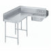 Advance Tabco DTS-K70-96L 95" L-R Korner Soil Dishtable - Crossrails, Stainless Legs, 14 ga 304 Stainless-cityfoodequipment.com