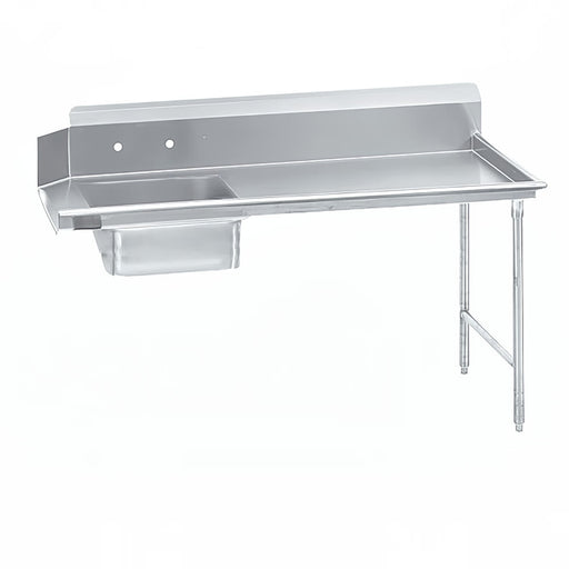 Advance Tabco DTS-S30-72R 71" R L Straight Soil Table - 10 1/2" Backsplash, Stainless Legs, 14 ga 304 Stainless-cityfoodequipment.com