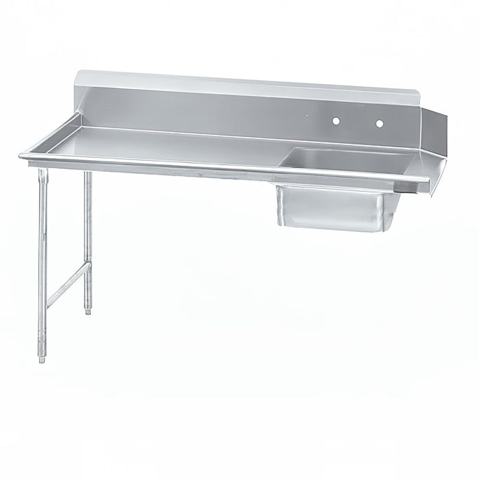 Advance Tabco DTS-S70-120L 119" L R Straight Soil Dishtable - 10 1/2" Backsplash, Stainless Legs, 16 ga Stainless-cityfoodequipment.com