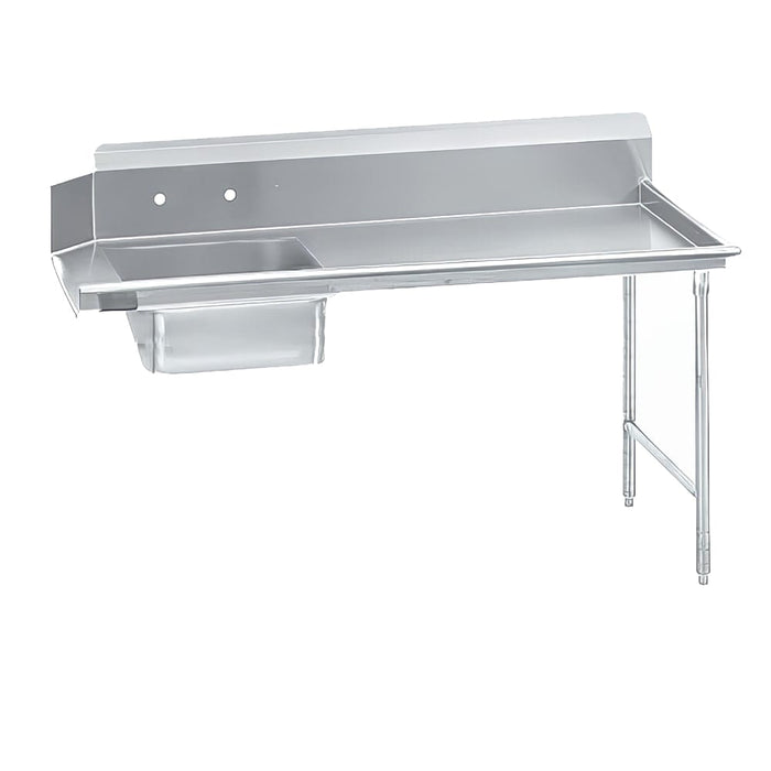 Advance Tabco DTS-S70-96R 96" R L Straight Soil Dishtable - 10 1/2" Backsplash, Stainless Legs, 16 ga Stainless-cityfoodequipment.com