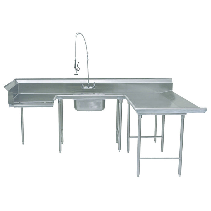 Advance Tabco DTS-U30-108R Soiled R-L Dishtable - U Shape, Stainless Legs, 59x108x108", 16 ga 304 Stainless-cityfoodequipment.com