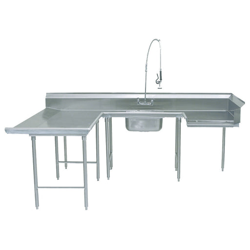 Advance Tabco DTS-U30-144L Soiled L-R Dishtable - U Shape, Stainless Legs, 59x108x144", 16 ga 304 Stainless-cityfoodequipment.com
