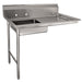 Advance Tabco DTU-U60-72L L-R Undercounter Dishtable Assembly - 20" x 20" x 5" Bowl, 72" x 30" Table, Stainless-cityfoodequipment.com