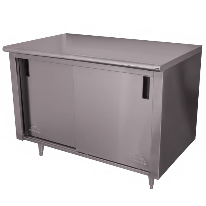 Advance Tabco ECB-SS-246-X 72" Enclosed Work Table w/ Sliding Doors, 24"D-cityfoodequipment.com