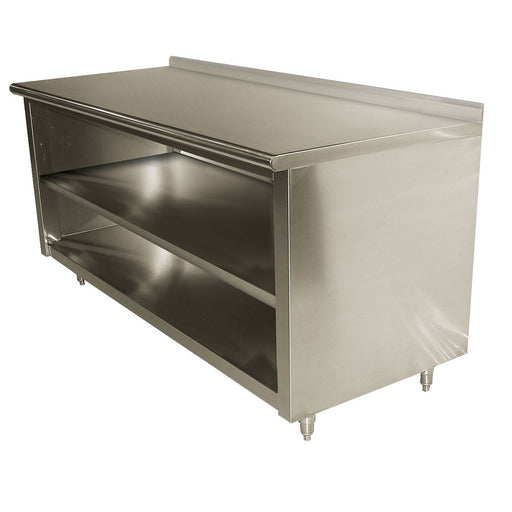 Advance Tabco EF-SS-363M 36" Dish Cabinet w/ Open Base & Midshelf, 1 1/2" Backsplash, 36"D-cityfoodequipment.com