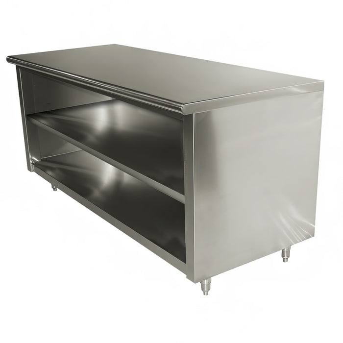 Advance Tabco EEB-SS-306M-X 72" Dish Cabinet w/ Open Base & Midshelf, 30"D-cityfoodequipment.com