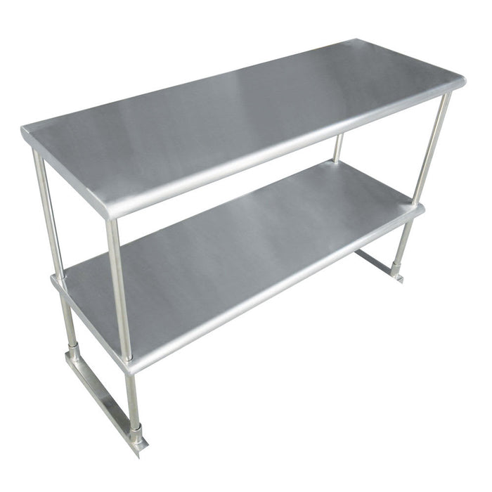 Advance Tabco EDS-12-72 72 1/4" Table Mount Double Overshelf, Stainless-cityfoodequipment.com