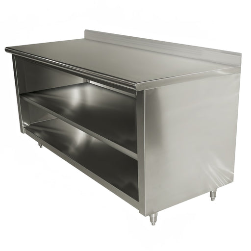 Advance Tabco EEK-SS-305M-X 60" Dish Cabinet w/ Open Base & Midshelf, 5" Backsplash, 30"D-cityfoodequipment.com