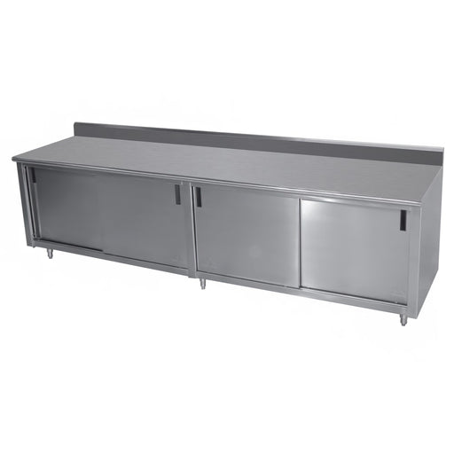 Advance Tabco ECK-SS-247-X 84" Enclosed Work Table w/ Sliding Doors, 5" Backsplash, 24"D-cityfoodequipment.com