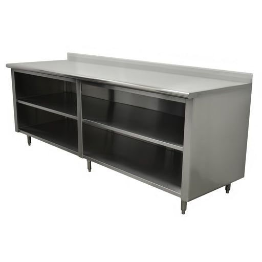 Advance Tabco EEB-SS-307M-X 84" Dish Cabinet w/ Open Base & Midshelf, 30"D-cityfoodequipment.com