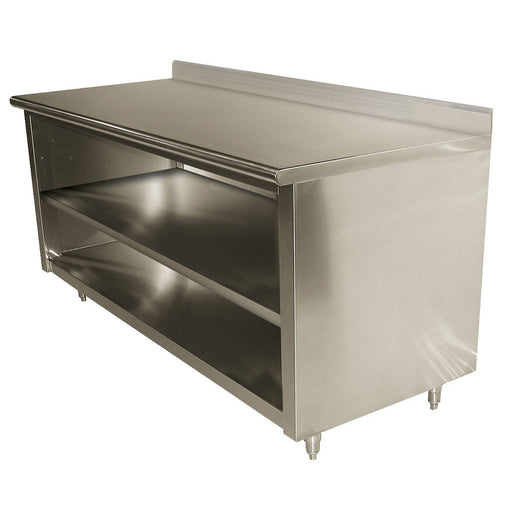 Advance Tabco EK-SS-248M 96" Dish Cabinet w/ Open Base & Midshelf, 5" Backsplash, 24"D-cityfoodequipment.com