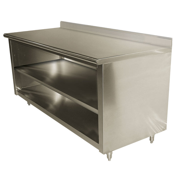 Advance Tabco EK-SS-363M 36" Dish Cabinet w/ Open Base & Midshelf, 5" Backsplash, 36"D-cityfoodequipment.com