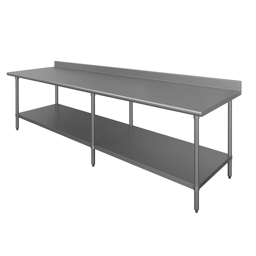 Advance Tabco FAG-3011 132" 16 ga Work Table w/ Undershelf & 430 Series Stainless Top, 1 1/2" Backsplash-cityfoodequipment.com