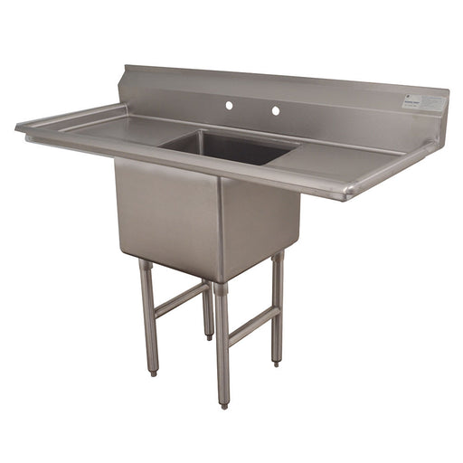 Advance Tabco FC-1-1818-24RL 66" 1 Compartment Sink w/ 18"L x 18"W Bowl, 14" Deep-cityfoodequipment.com