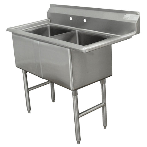 Advance Tabco FC-2-1515 35" 2 Compartment Sink w/ 15"L x 15"W Bowl, 14" Deep-cityfoodequipment.com