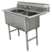 Advance Tabco FC-2-1515 35" 2 Compartment Sink w/ 15"L x 15"W Bowl, 14" Deep-cityfoodequipment.com
