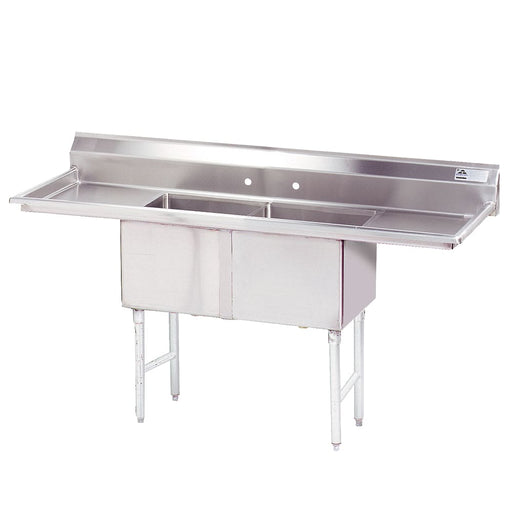 Advance Tabco FC-2-1818-18RL 72" 2 Compartment Sink w/ 18"L x 18"W Bowl, 14" Deep-cityfoodequipment.com