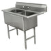 Advance Tabco FC-2-1818 41" 2 Compartment Sink w/ 18"L x 18"W Bowl, 14" Deep-cityfoodequipment.com