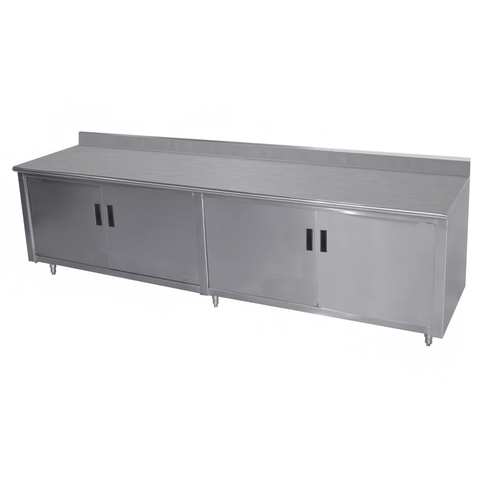 Advance Tabco EHK-SS-307-X 84" Enclosed Work Table w/ Swing Doors, 5" Backsplash, 30"D-cityfoodequipment.com