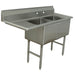 Advance Tabco FC-2-1824-24L 62 1/2" 2 Compartment Sink w/ 18"L x 24"W Bowl, 14" Deep-cityfoodequipment.com