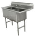 Advance Tabco FC-2-1824 41" 2 Compartment Sink w/ 18"L x 24"W Bowl, 14" Deep-cityfoodequipment.com
