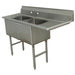Advance Tabco FC-2-1620-18R 52 1/2" 2 Compartment Sink w/ 16"L x 20"W Bowl, 14" Deep-cityfoodequipment.com