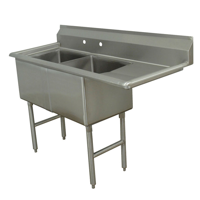 Advance Tabco FC-2-1818-18R 56 1/2" 2 Compartment Sink w/ 18"L x 18"W Bowl, 14" Deep-cityfoodequipment.com