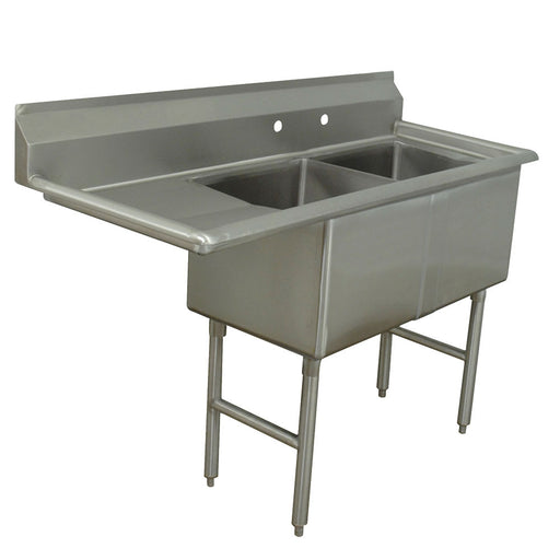 Advance Tabco FC-2-1818-18L 56 1/2" 2 Compartment Sink w/ 18"L x 18"W Bowl, 14" Deep-cityfoodequipment.com