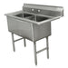 Advance Tabco FC-2-1620 37" 2 Compartment Sink w/ 16"L x 20"W Bowl, 14" Deep-cityfoodequipment.com