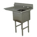 Advance Tabco FC-1-1620-18L 36 1/2" 1 Compartment Sink w/ 16"L x 20"W Bowl, 14" Deep-cityfoodequipment.com