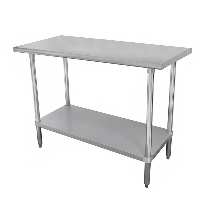 Advance Tabco ELAG-366-X 72" 18 ga Work Table w/ Undershelf & 430 Series Stainless Flat Top-cityfoodequipment.com